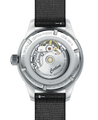 Unisex Swiss Automatic DS Podium Diamond (1/20 ct. t.w.) Black Synthetic Strap Watch 39mm