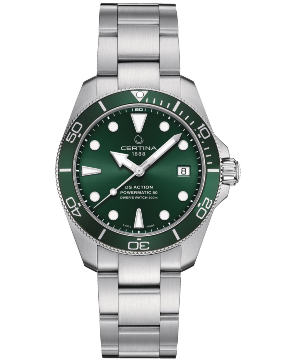 Women's Swiss Automatic Ds Action Diver Stainless Steel Bracelet Watch 38mm - Green