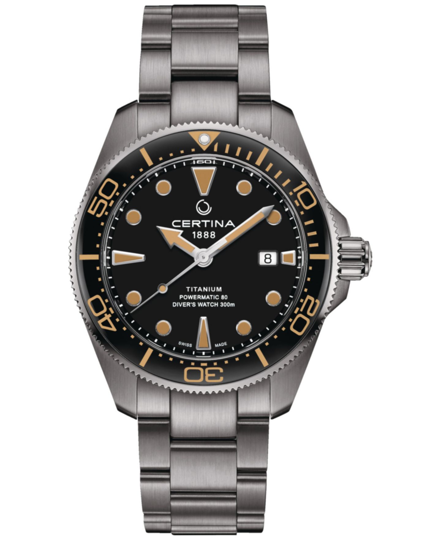 Мужские часы Certina Swiss Automatic DS Action Diver Stainless Bracelet Watch 43mm — фото 1
