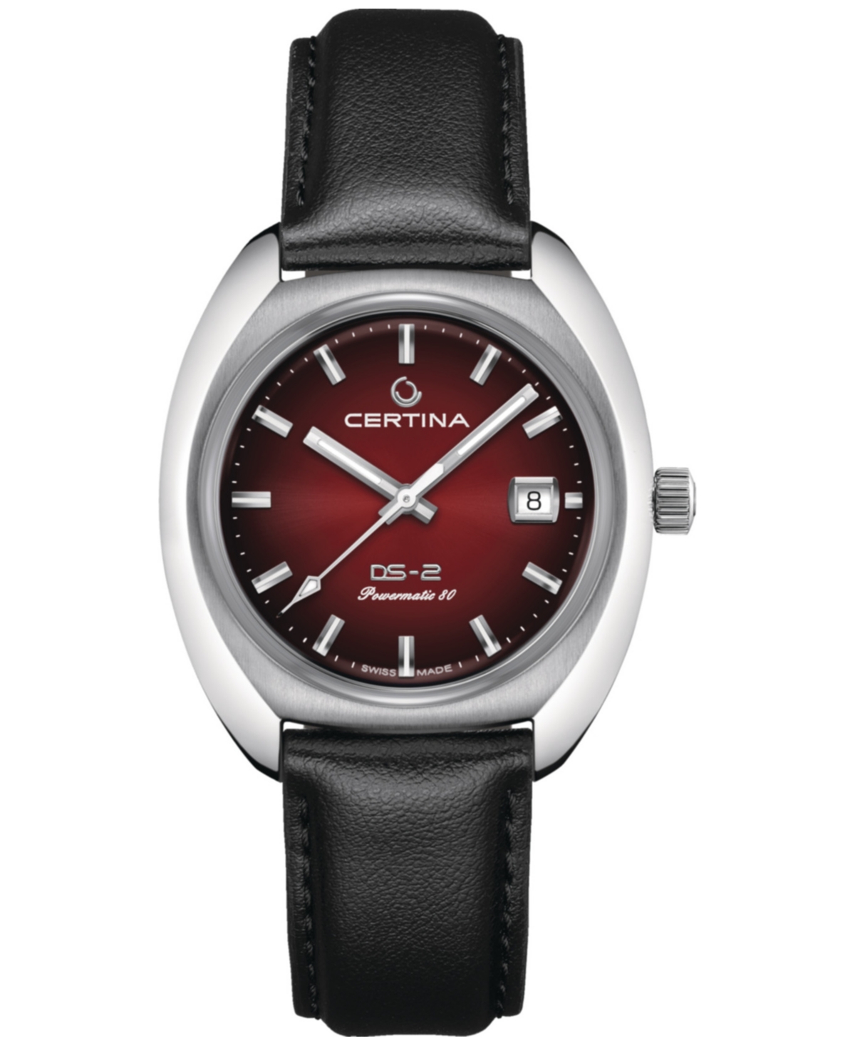 Certina Men's Swiss Automatic Ds-2 Black Synthetic Strap Watch 40mm In Red