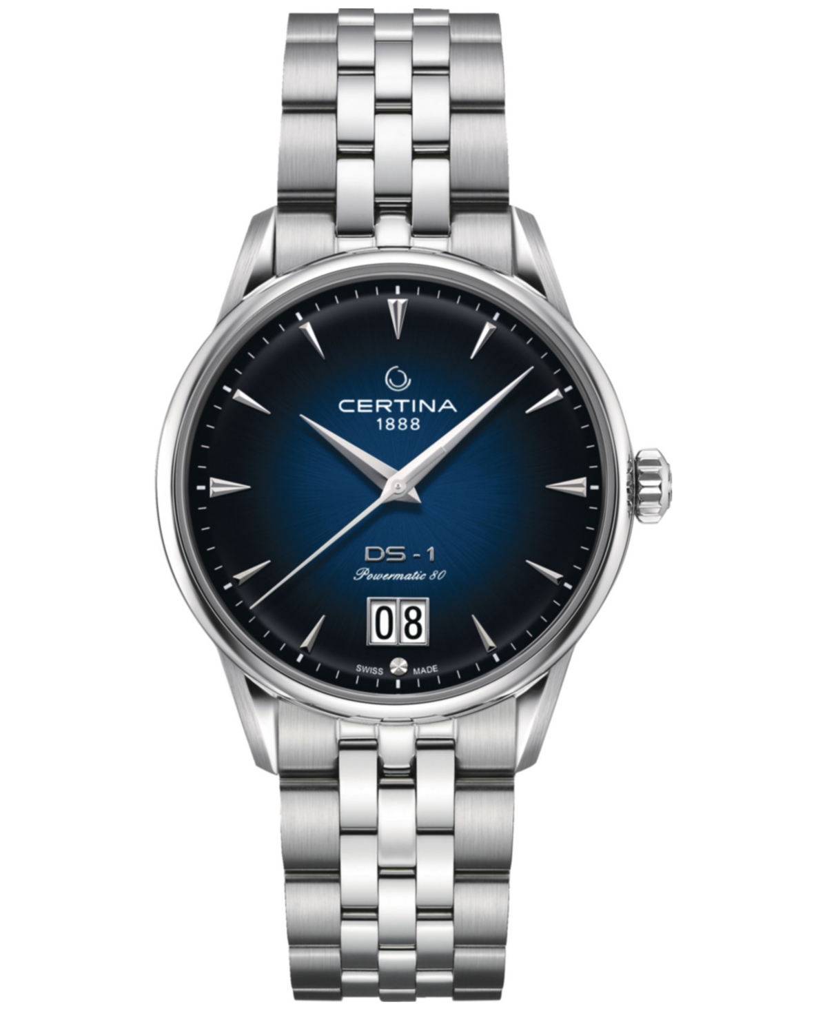 Men's Swiss Automatic Ds-1 Big Date Stainless Steel Bracelet Watch 41mm - Blue