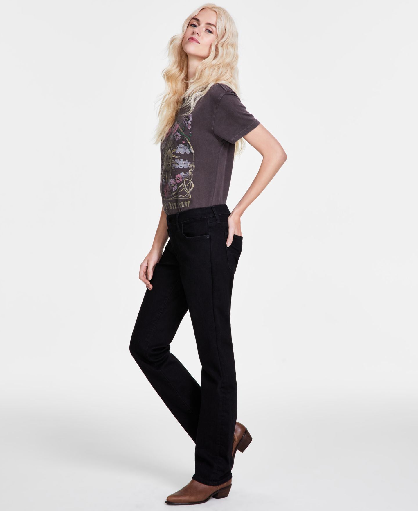 Женские джинсы Lucky Brand Sweet Straight Leg, цвет: Чёрный — фото 7