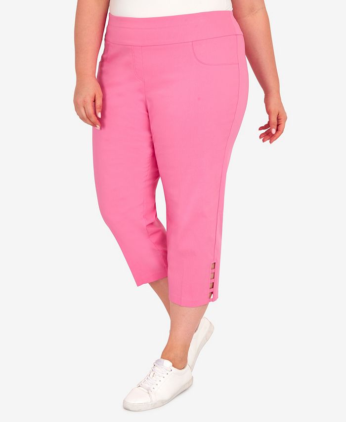 HEARTS OF PALM Plus Size Blue Bouquet Solid Capri Pants Macy's