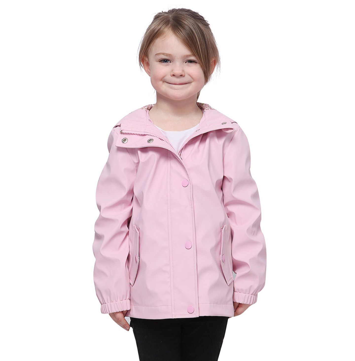 Куртка Rokka&Rolla Waterproof Rain Coat Rubberized Jacket для девочек, цвет: Розовый — фото 1