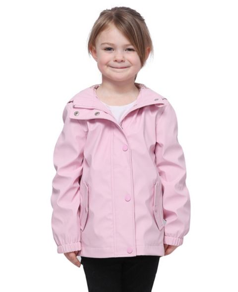 Куртка Rokka&Rolla Waterproof Rain Coat Rubberized Jacket для девочек, цвет: Розовый