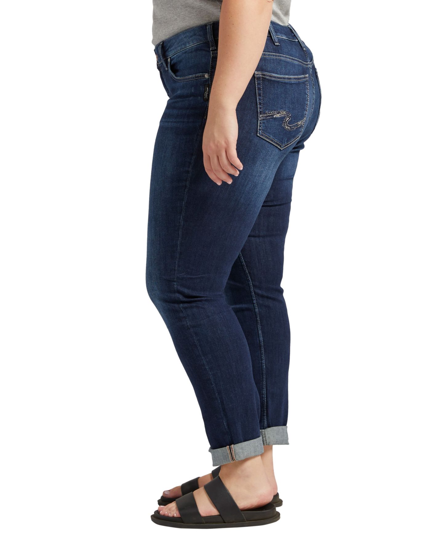 Женские джинсы Silver Jeans Co. Plus Size Boyfriend, цвет: Индиго — фото 3