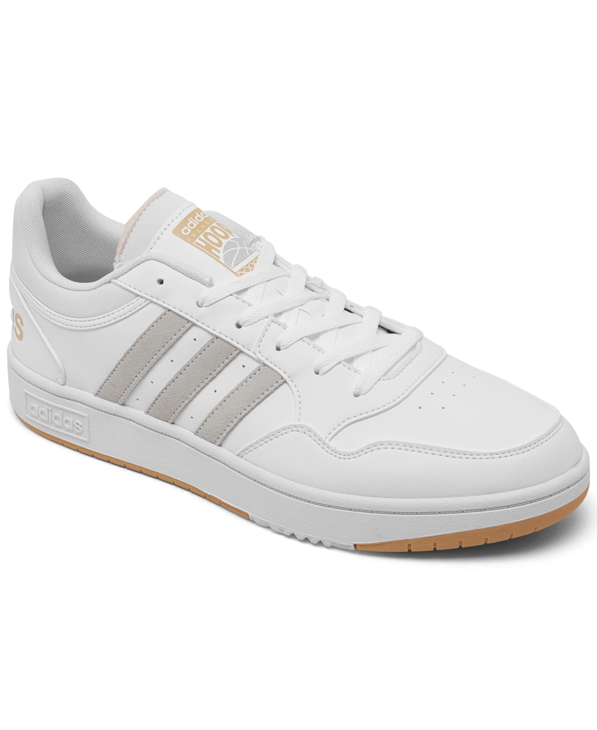 Adidas Originals Men's Hoops 3.0 Low Classic Vintage-like Casual Sneakers From Finish Line In Footwear White