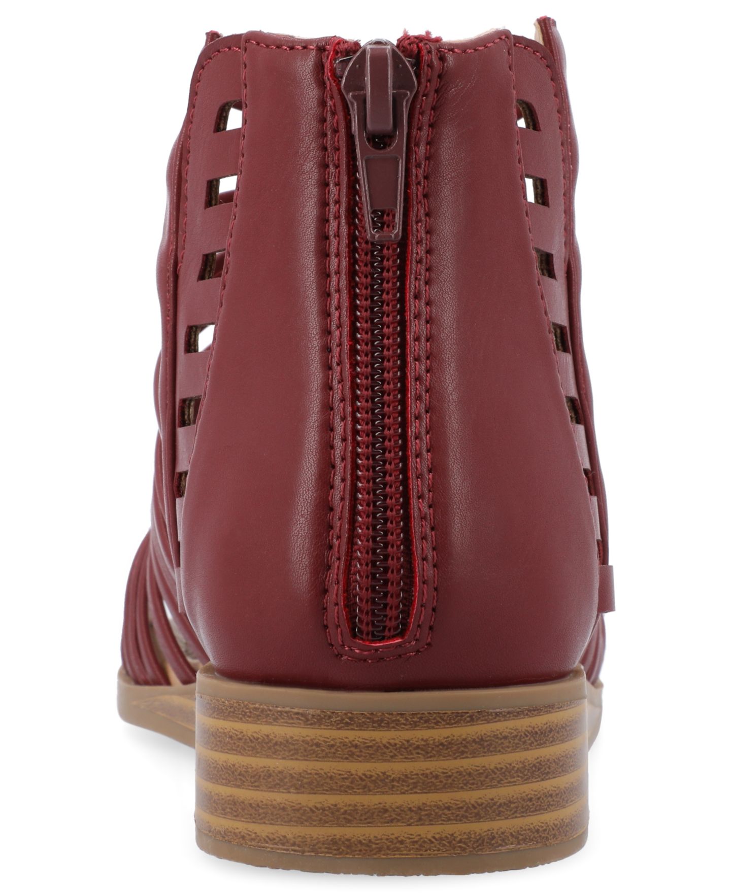 Женские сандалии Journee Collection Delilah Gladiator Sliver Wedge, цвет: Винный — фото 3