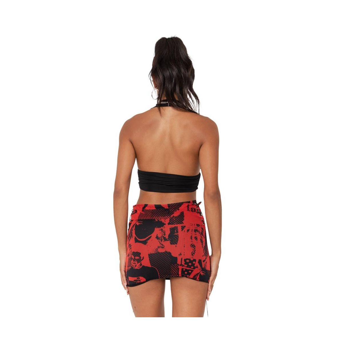 Edikted Women's Pop Art Mesh Mini Skirt