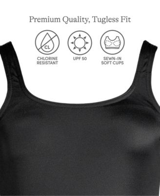 Women's D-Cup Tugless Low Leg One Piece Swimsuit