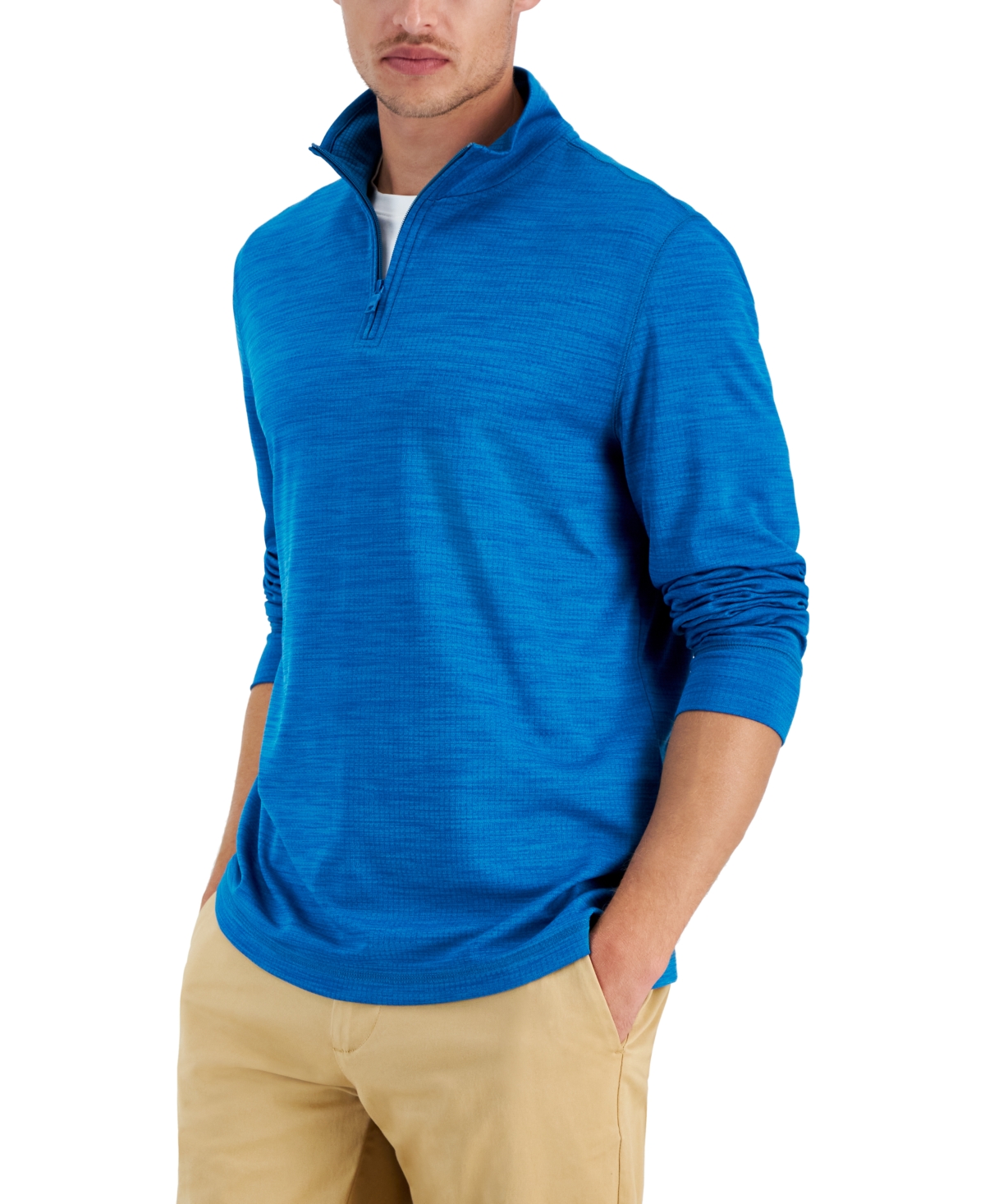 Men's Quarter-Zip Tech Sweatshirt, Created for Macy's - Fire Burst