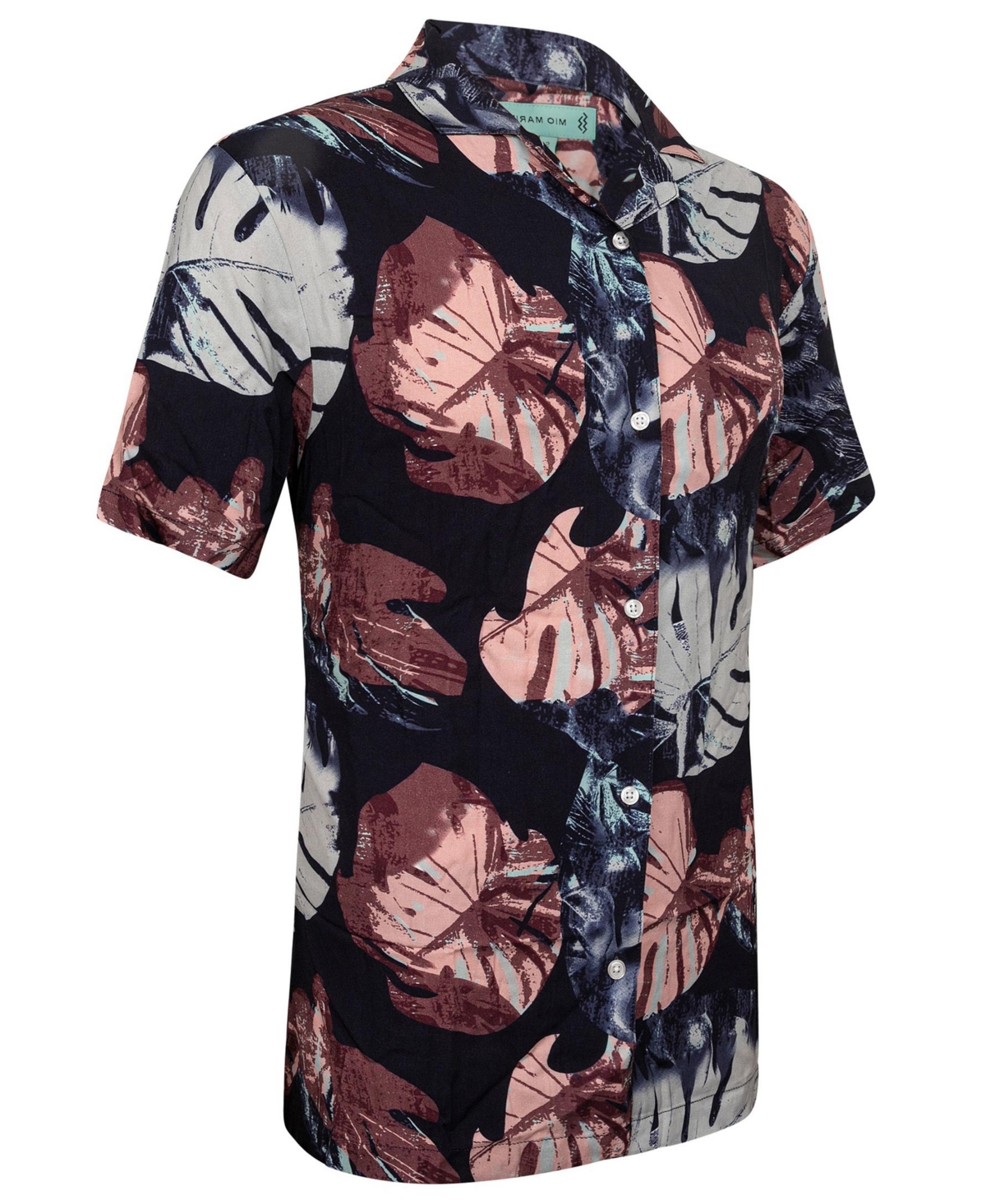 Mens Casual Button-Down Hawaiian Shirt - Short Sleeve - Plus Size - Vibrant rainforest