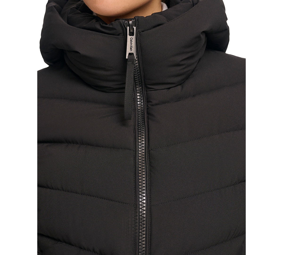 Calvin Klein Women's Hooded Stretch Puffer Coat, Created for Macy's