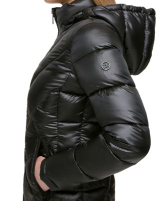 Women's Shine Hooded Packable Puffer Coat, Created for Macy's