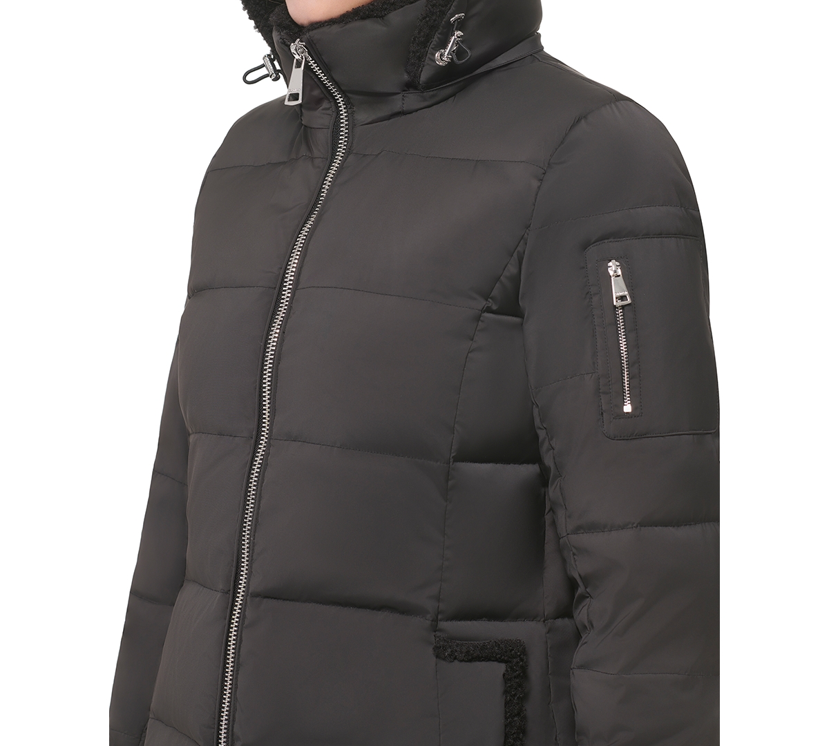 Calvin Klein Women's Sherpa-Trimmed Hooded Down Puffer Coat