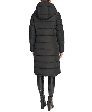 DKNY Women's Bibbed Hooded Puffer Coat - Macy's