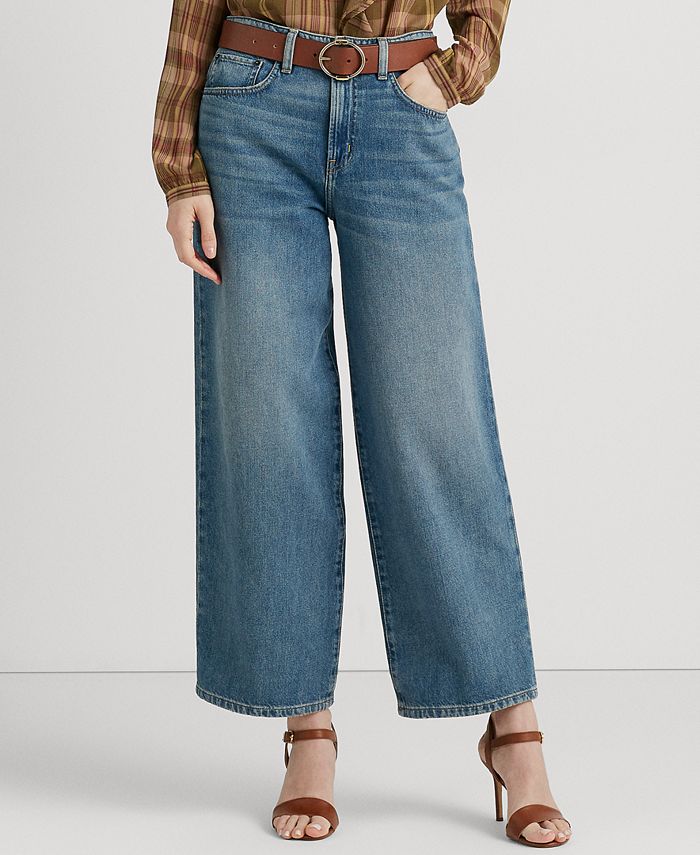 Lauren Jean Co. Ralph Lauren Womens Size 8 Jeans Darl blue Zip Ankles  Excellent