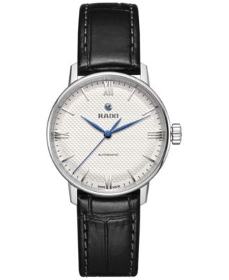 Rado - Women's Swiss Automatic Coupole Classic Black Leather Strap Watch 32mm