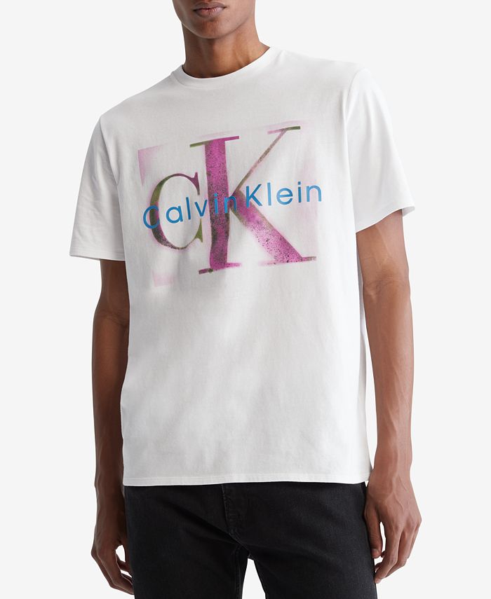 Pink calvin klein men's t shirt on sale