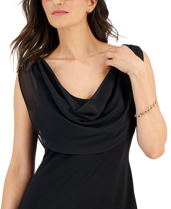 Connected Women's Cowlneck Sleeveless A-Line Dress - Macy's