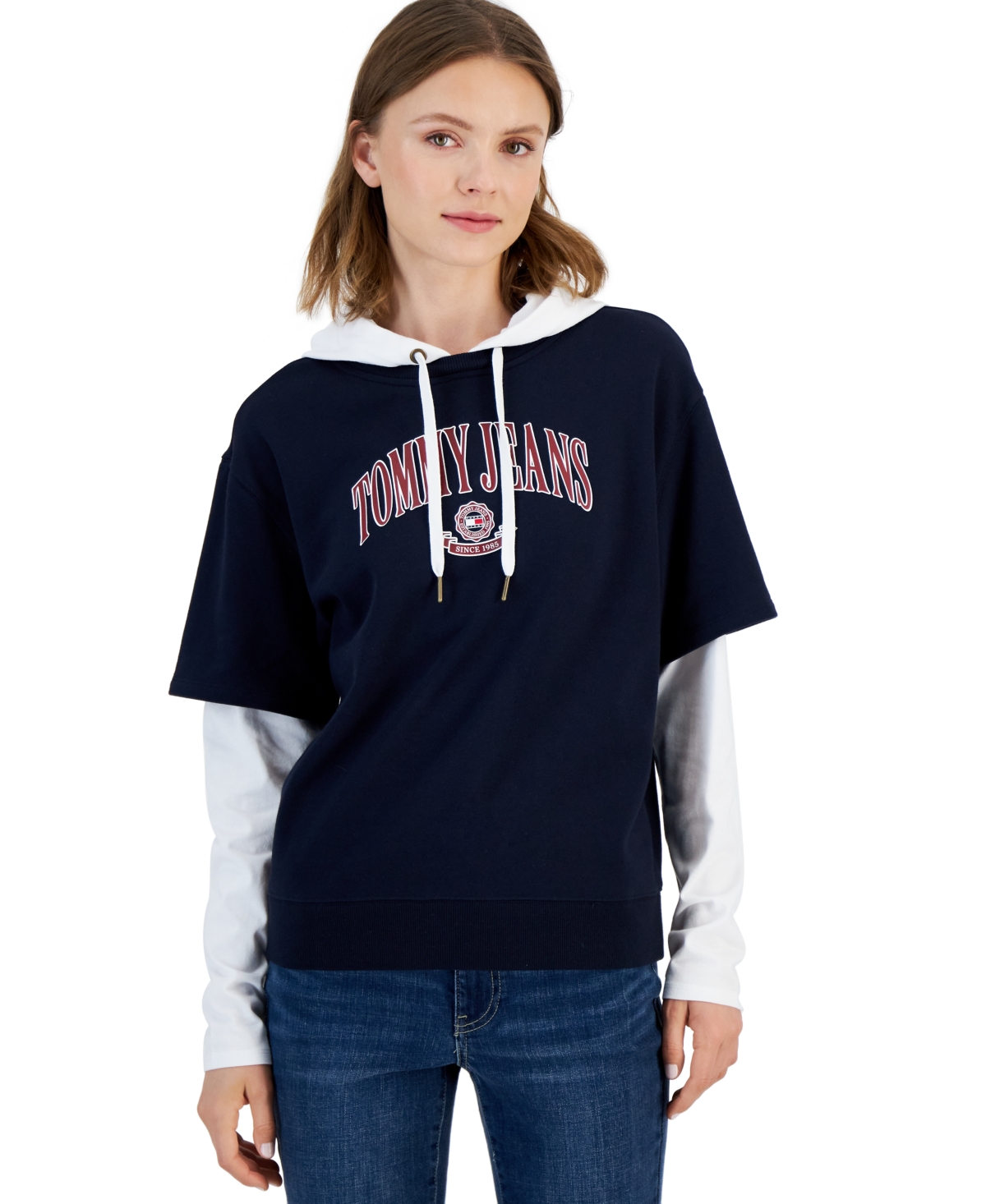 Tommy jeans collegiate logo hoodie top