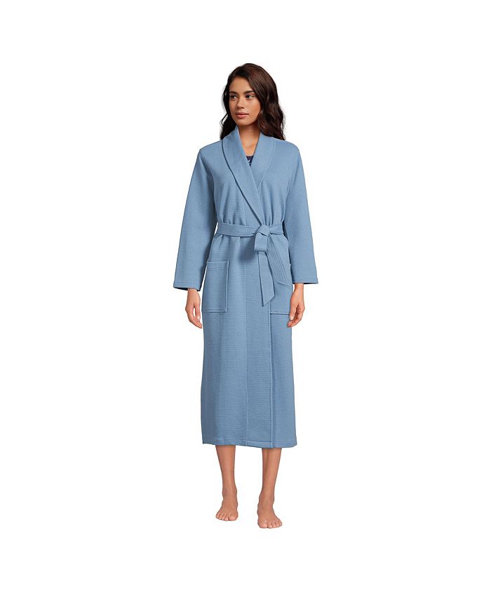 Lands' End Women's Waffle Long Robe Macy's