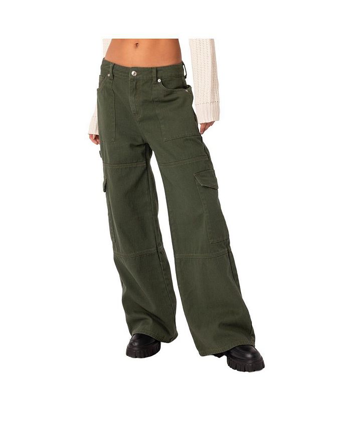 Edikted Women's Ember Mid Rise Cargo Pants Macy's