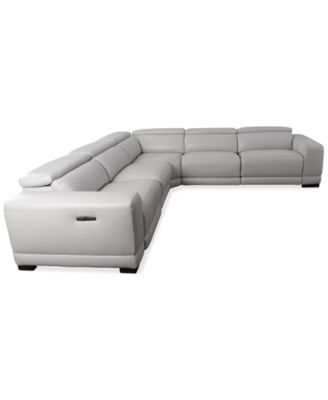 Krofton 5-Pc. Beyond Leather Fabric Sectionals with 2 Power Motion Recliners, Created for Macy's