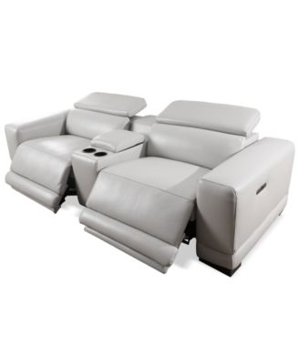 CLOSEOUT! Krofton 3-Pc. Beyond Leather Fabric Sofa with 2 Power Motion Recliners and 1 Console, Created for Macy's