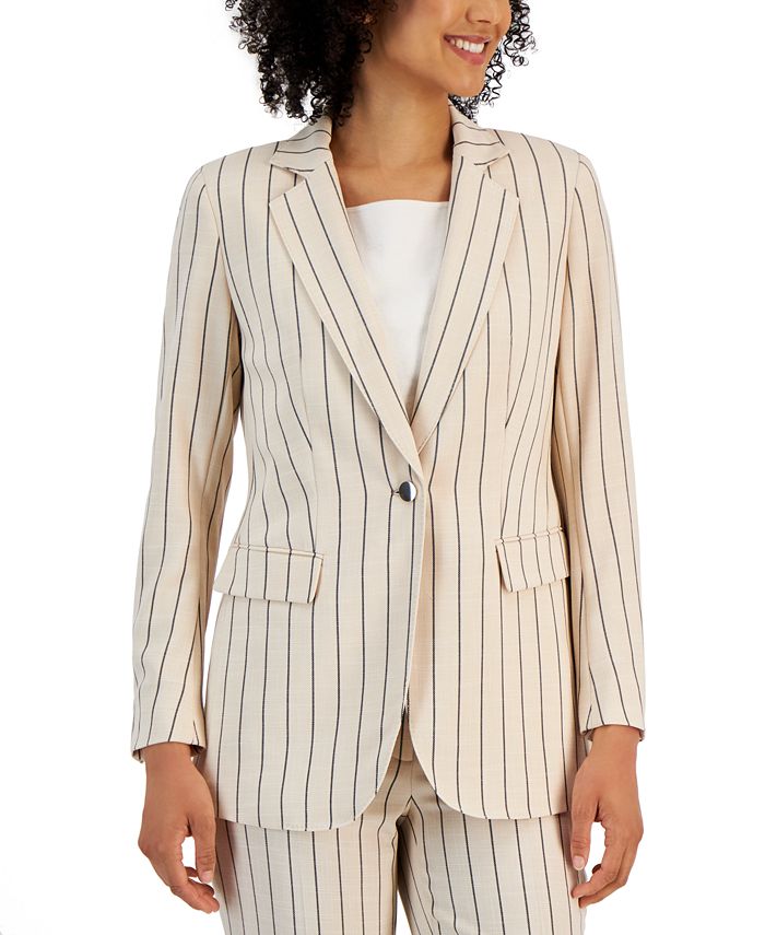 Anne Klein Women's One-Button Notch-Collar Jacket - Macy's