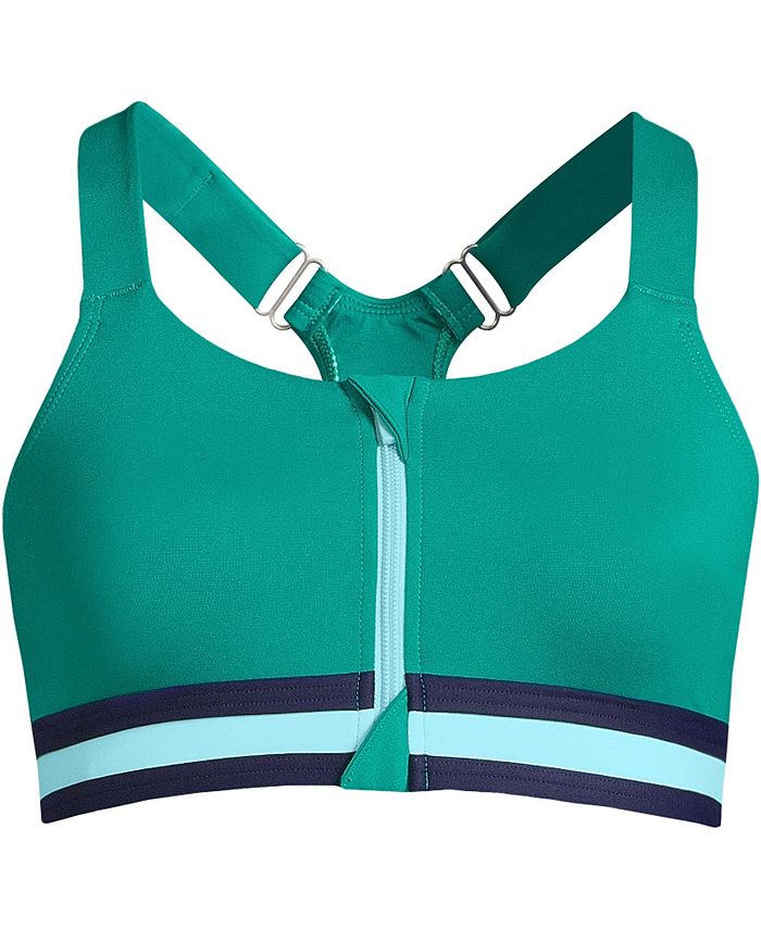 Lands' End Women's Plus Size Chlorine Resistant Zip Front Bikini