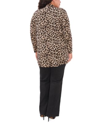 Vince Camuto Trendy Plus Size Leopard-Print Cardigan