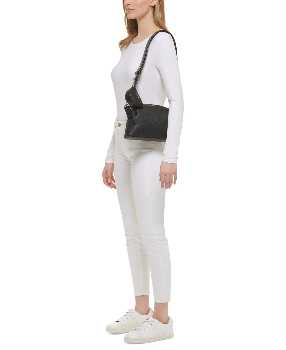 Calvin Klein Cypress Top Zip Convertible Crossbody With Pouch In Caramel