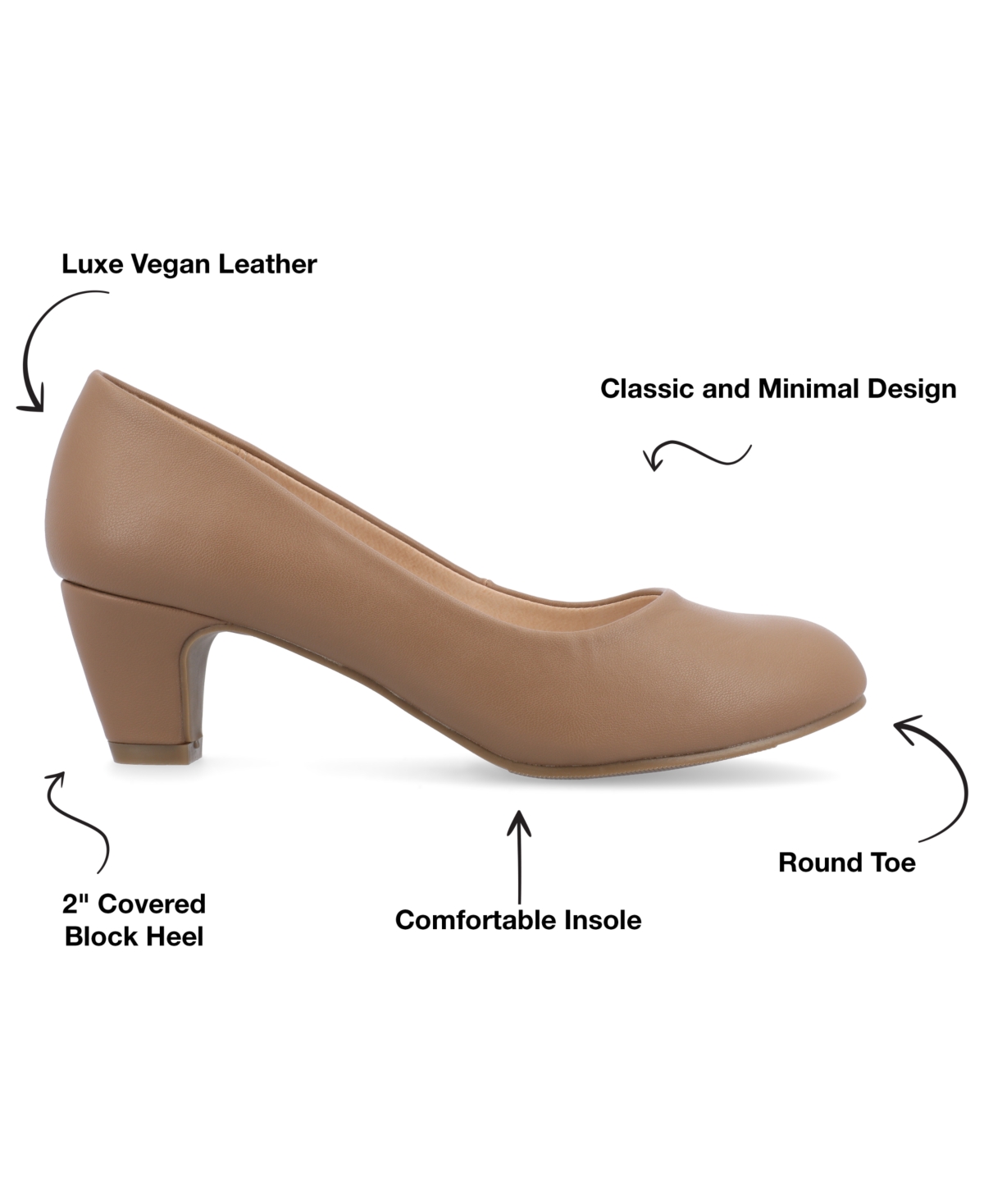 Shop Journee Collection Women's Luu Round Toe Pumps In Chestnut