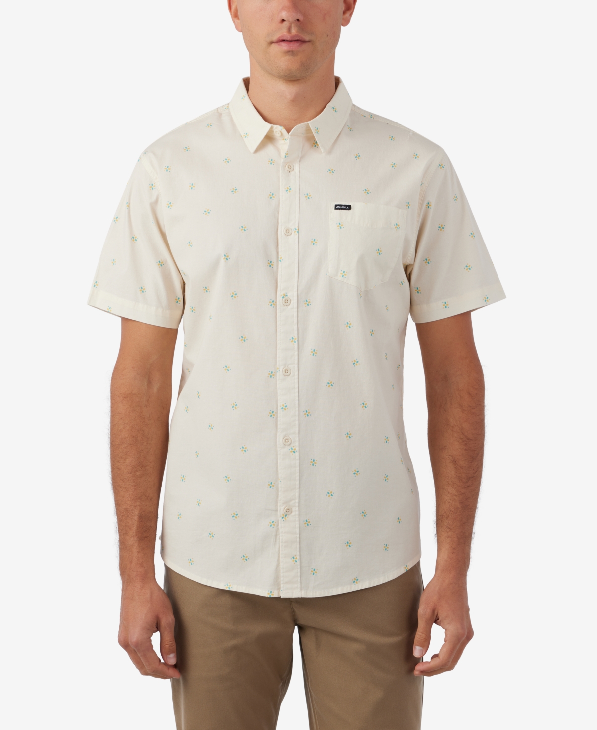 O'NEILL MEN'S QUIVER STRETCH SHORT SLEEVE MODERN WOVEN SHIRT