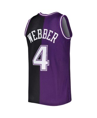 Men's Chris Webber Purple, Black Sacramento Kings Hardwood Classics 2000-01 Split Swingman Jersey