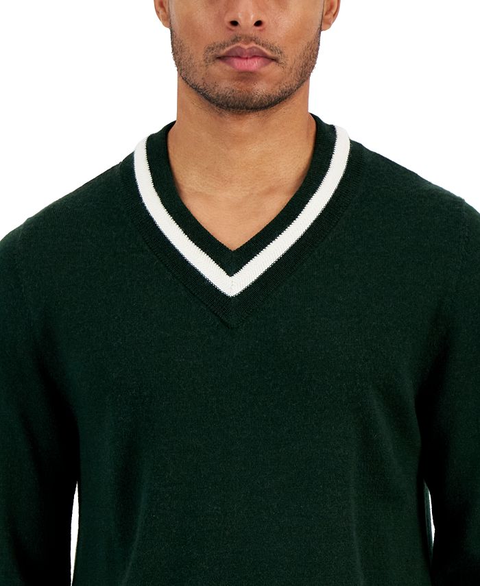 Club Room Men's VNeck Merino Cricket Sweater, Created for Macy's Macy's