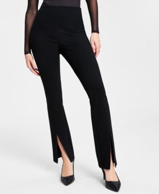 Bar III - Women's Pont&eacute;-Knit Slit-Hem Pants