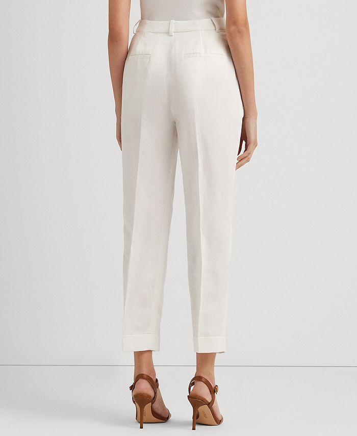 Ralph Lauren Women's Linen Ankle Pants White main image 0