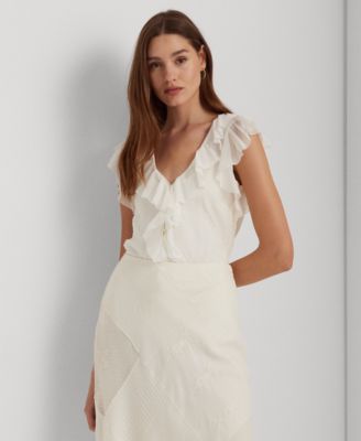 Lauren Ralph Lauren - Women's Patchwork Tulle & Gauze Blouse