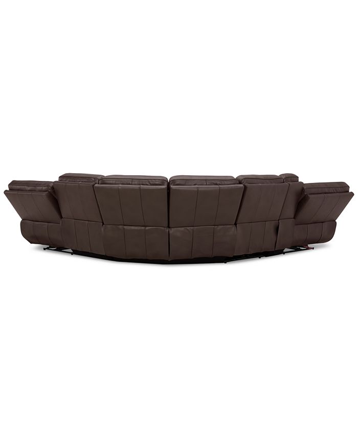 Furniture Binardo 136" 6 Pc Zero Gravity Leather Sectional with 2 Power