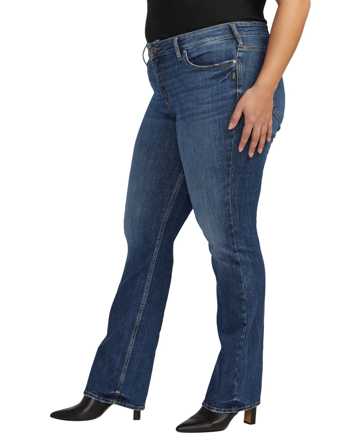 Женские джинсы Silver Jeans Co. Plus Size Suki Mid Rise Slim Bootcut, цвет: Индиго — фото 3
