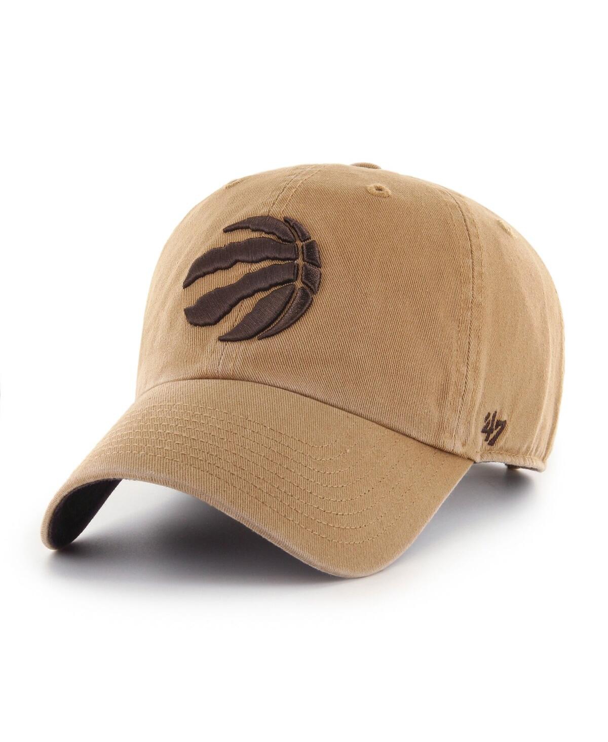 47 Brand Men's ' Camel Toronto Raptors Ballpark Clean Up Adjustable Hat In Tan
