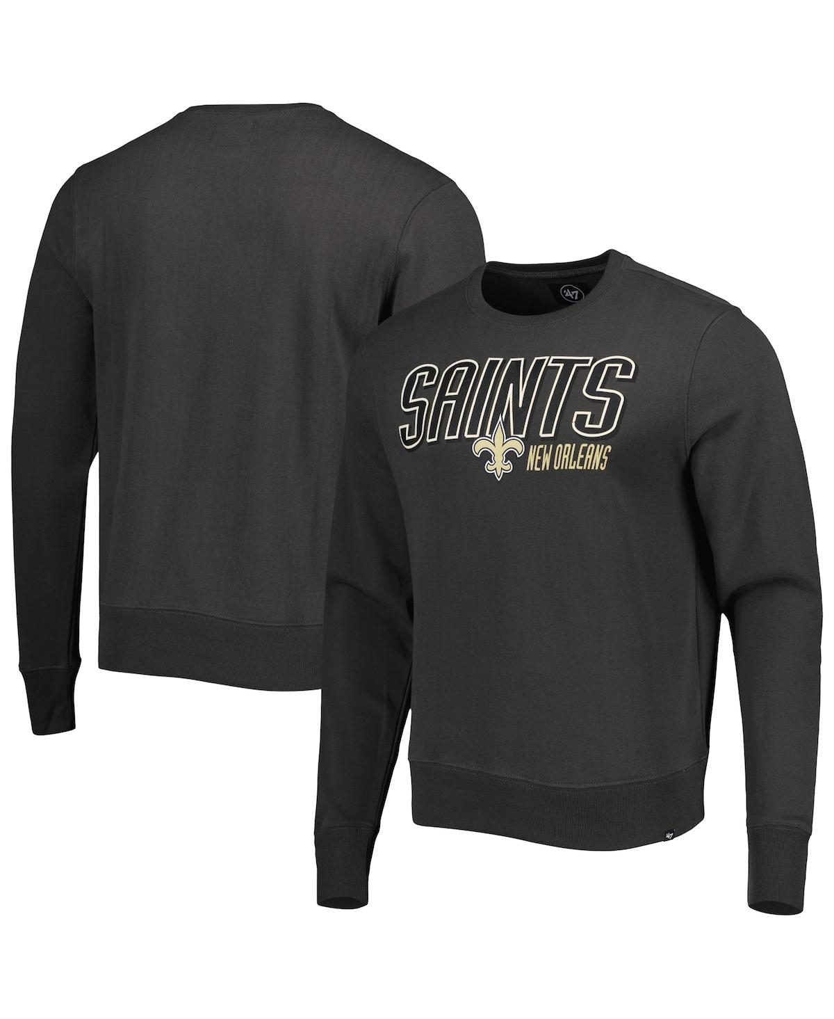 Men's '47 Brand Charcoal New Orleans Saints Locked In Headline Pullover Sweatshirt - Charcoal