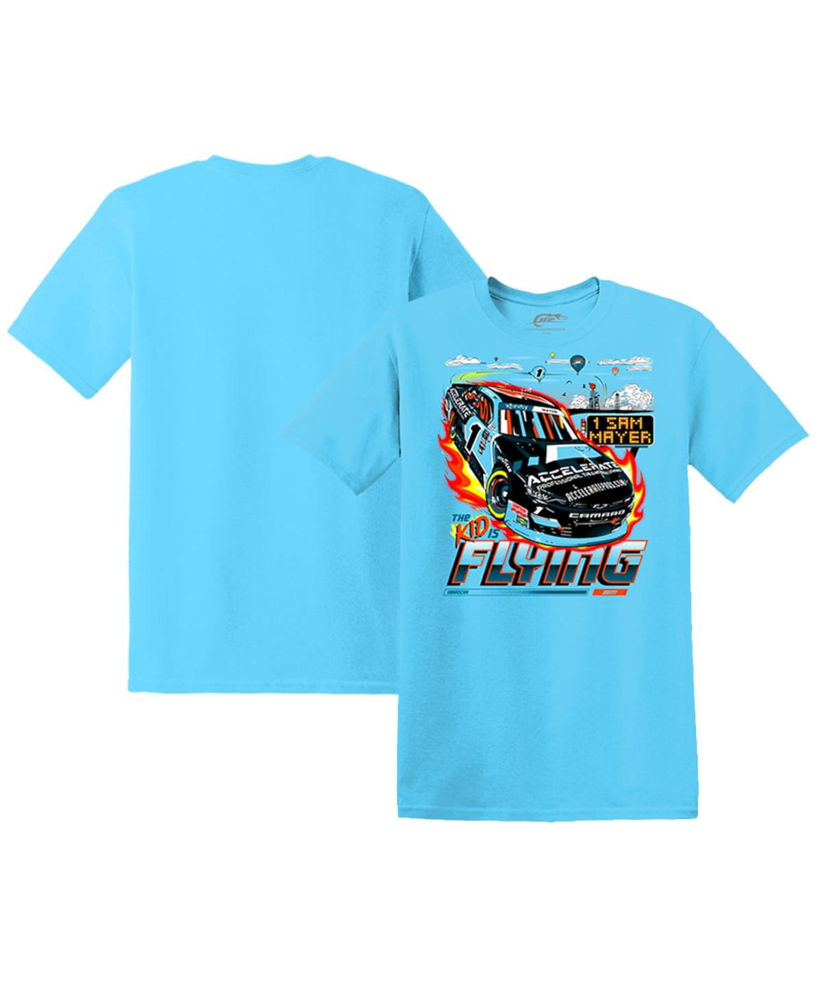 Men's Jr Motorsports Official Team Apparel Powder Blue Sam Mayer Accelerate Car T-shirt - Powder Blue