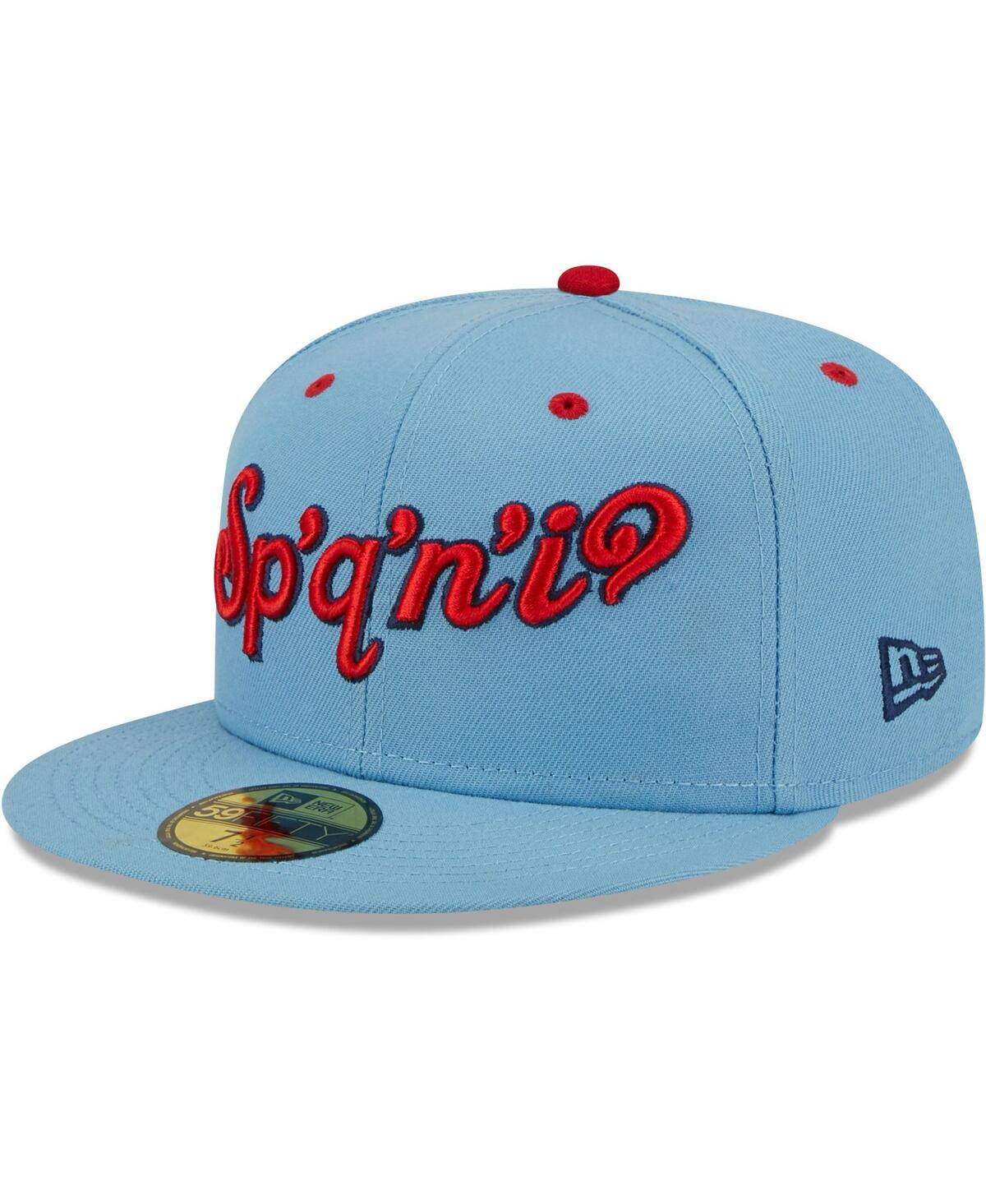 Men's New EraSpokane Indians Alternate Logo Authentic Collection 59FIFTY Fitted Hat - Light Blue