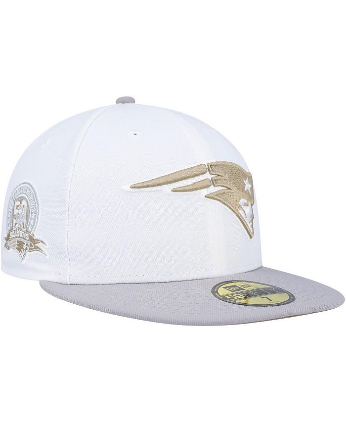 New Era Men's White, Gray New England Patriots 50th Anniversary Gold  Undervisor 59FIFTY Fitted Hat - Macy's