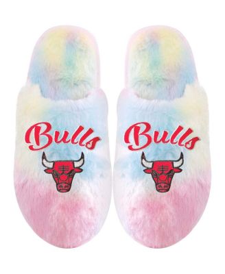 Youth Boys and Girls Chicago Bulls Rainbow Script Slippers