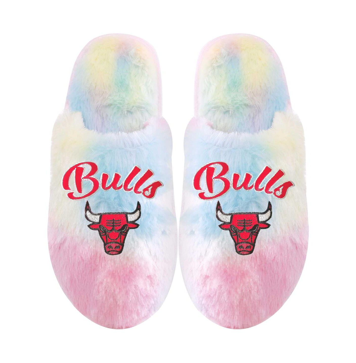 Детские тапочки FOCO Chicago Bulls Rainbow Script Slippers — фото 2