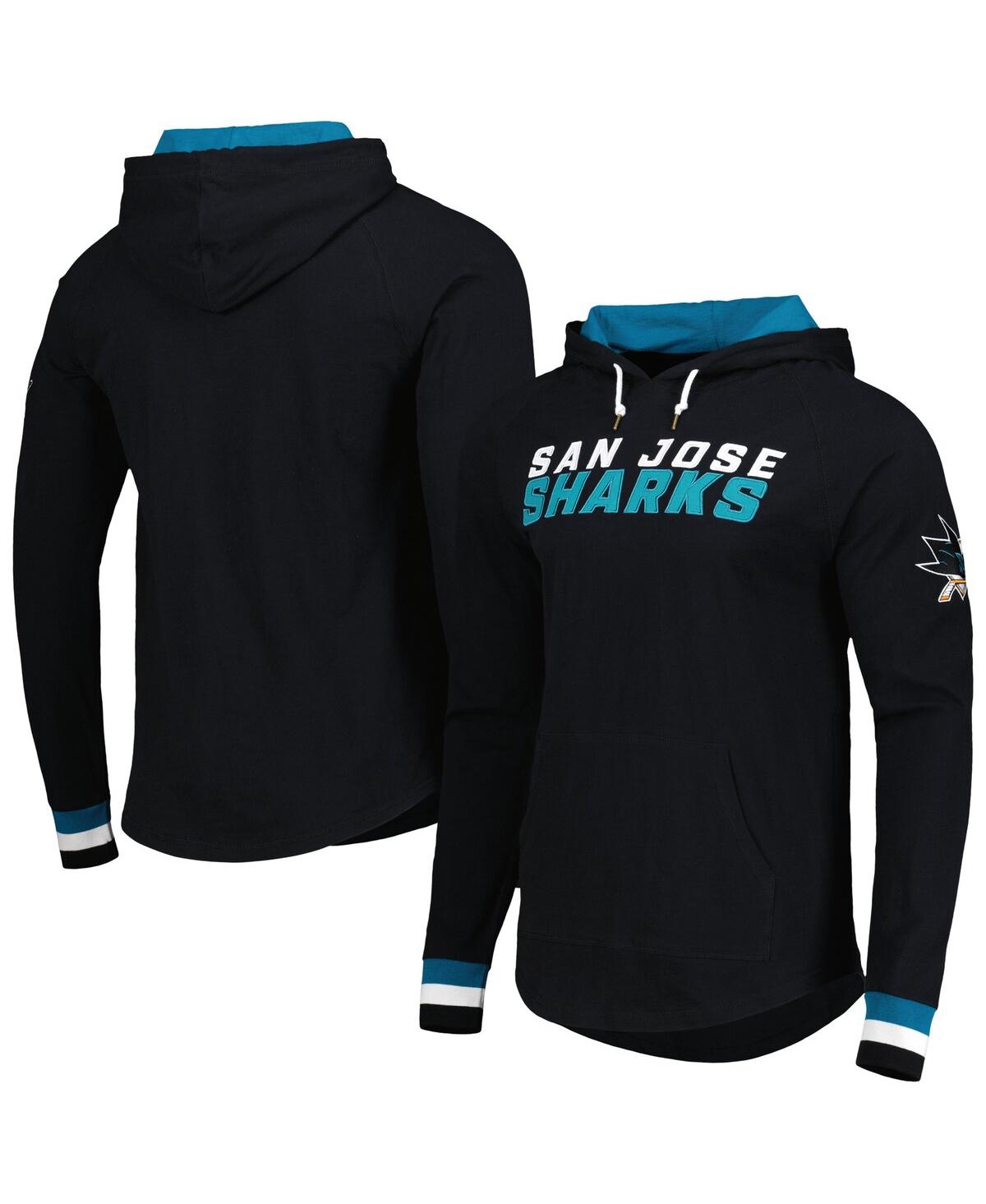 Men's Mitchell & NessSan Jose Sharks Legendary Slub Hoodie Long Sleeve T-shirt - Black